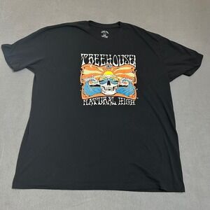 Sweet Tees T-Shirt Mens XXL Black Treehouse Natural High Skull Graphic Tee